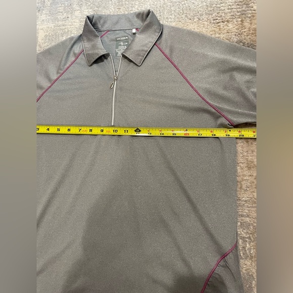Page & Tuttle Women's Gray & Pink Short Sleeve 1/4 Zip Top Performance Golf Sz L - Picture 6 of 7